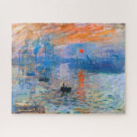 Puzzle Claude Monet Sunrise<br><div class="desc">Claude Monet "Sunrise" est un tableau célèbre qui a été créé en 1872. Il représente le soleil se levant sur le port du Havre, ville de France où est né Monet. Le tableau est connu pour ses couleurs vives et son atmosphère brumeuse, qui saisit la beauté et la tranquillité d'un...</div>