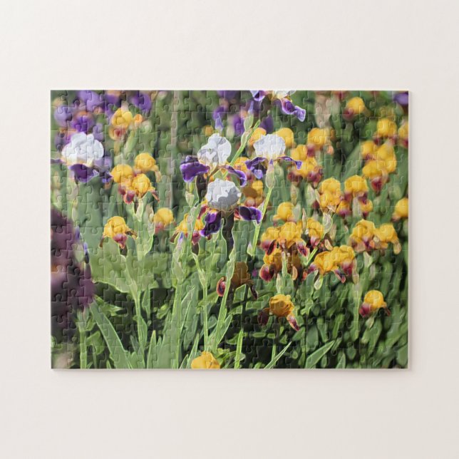 Puzzle Claude Monet Type Stylisé Jardin Iris (Horizontal)