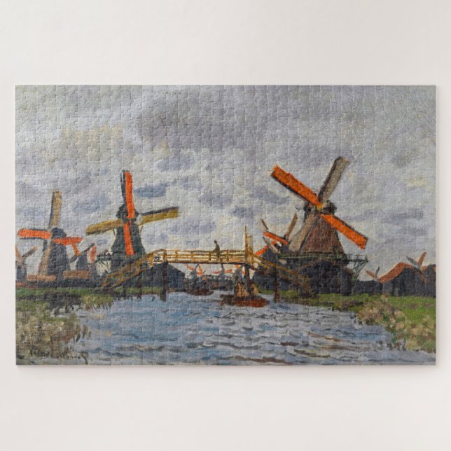 Puzzle Claude Monet - Windmills près de Zaandam (Horizontal)