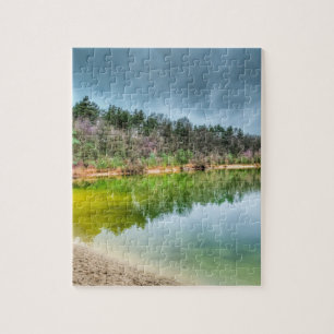 Puzzle Clear Fishing Lake Vue en automne