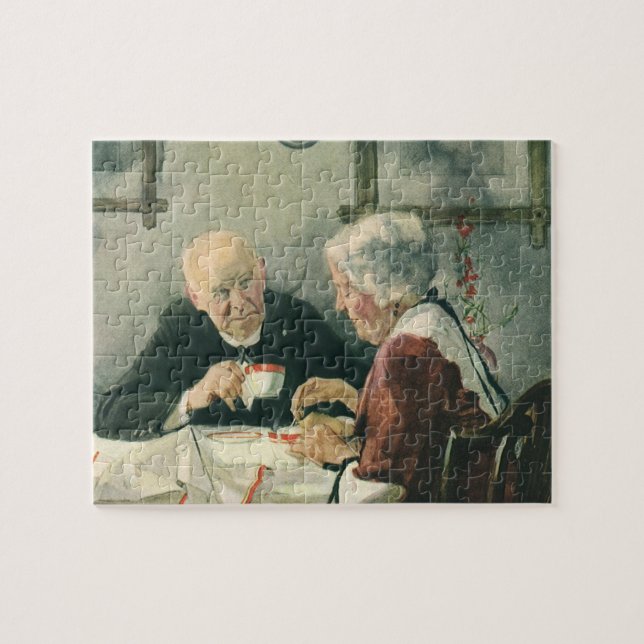 Puzzle Clergé vintage, café ou thé avec prêtre (Horizontal)