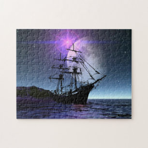 Puzzle Clipper Ship au clair de lune