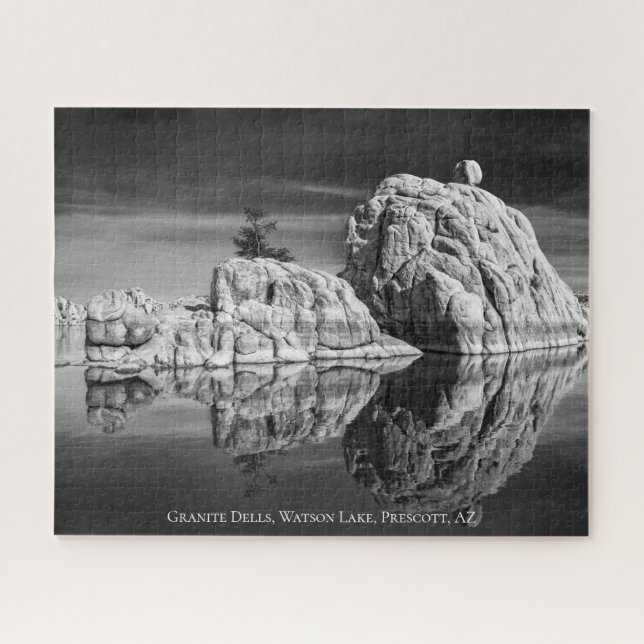 Puzzle Cloches de granit de Watson Lake en noir et blanc (Horizontal)