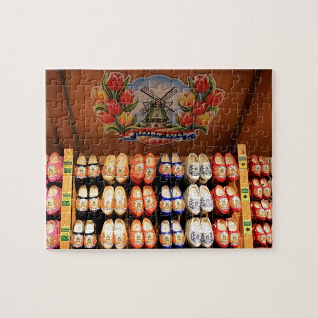 Puzzle Clogs peints en bois, Hollande 2 (Horizontal)