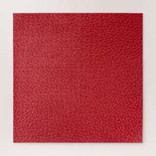Puzzle Closeup en cuir artificiel rouge foncé.