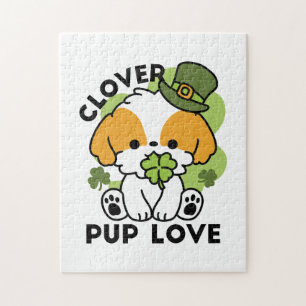 Puzzle Clover Pup Love – Saint-Patrick Design pour Chien
