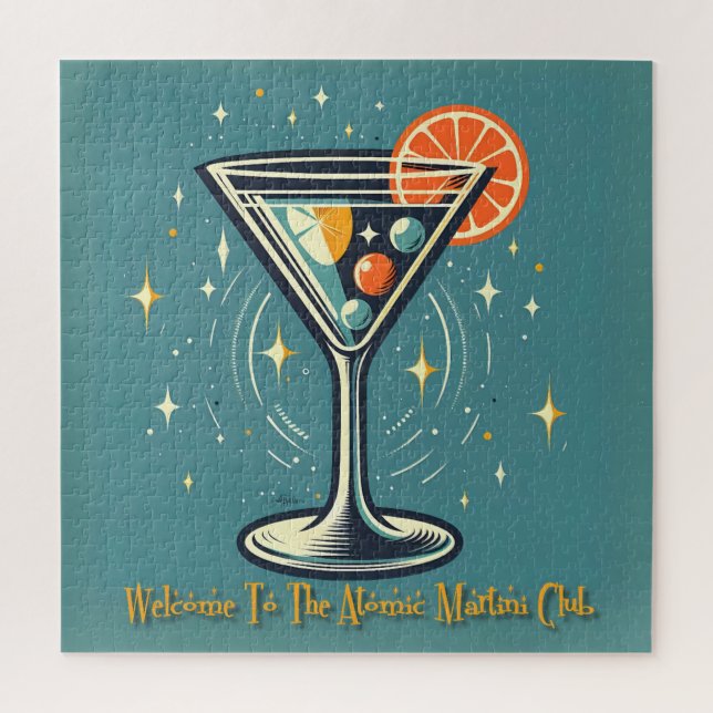 Puzzle Club Atomic Martini Cocktail Rétro Futuriste (Vertical)