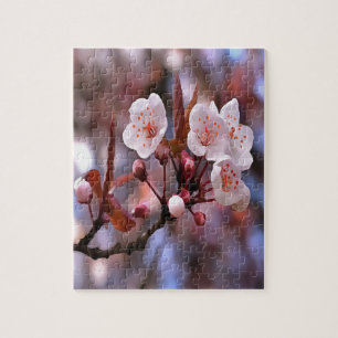 Puzzle Cluster de fleurs de cerisier avec un rose et un b