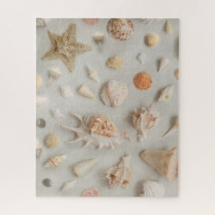 Puzzle Coastère Coquillages Starfish Plage Beige