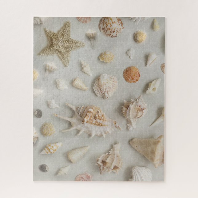 Puzzle Coastère Coquillages Starfish Plage Beige (Vertical)