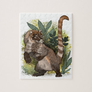 Puzzle Coatamundi ou Coati noir blanc