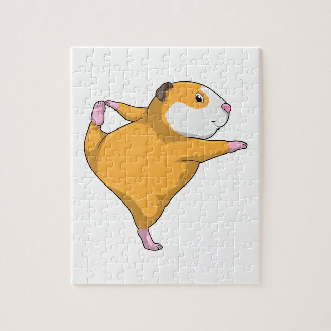 Puzzle Cochon d'Inde à l'exercice d'étirement de yoga (Vertical)