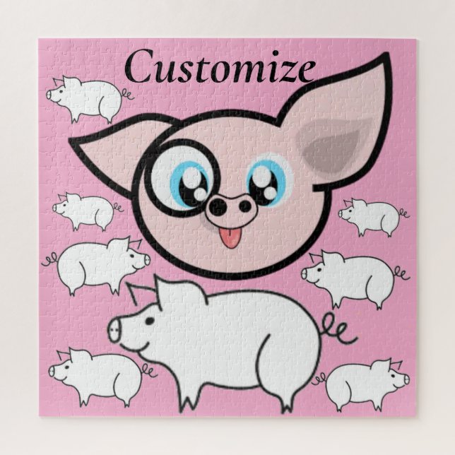 Puzzle Cochon Drôle Sourire Thunder_Cove (Vertical)