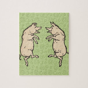 Puzzle Cochons Antiques Dansants : Une Joyeuse Danse de C