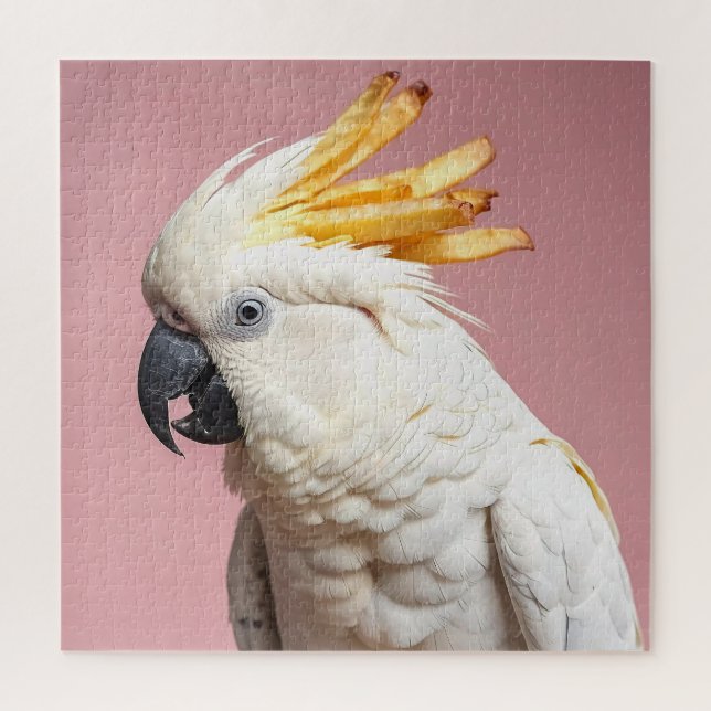 Puzzle Cockatoo Drôle Avec Crest Fries Français (Vertical)