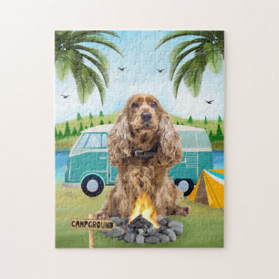 Puzzle Cocker Spaniel Chien Camping