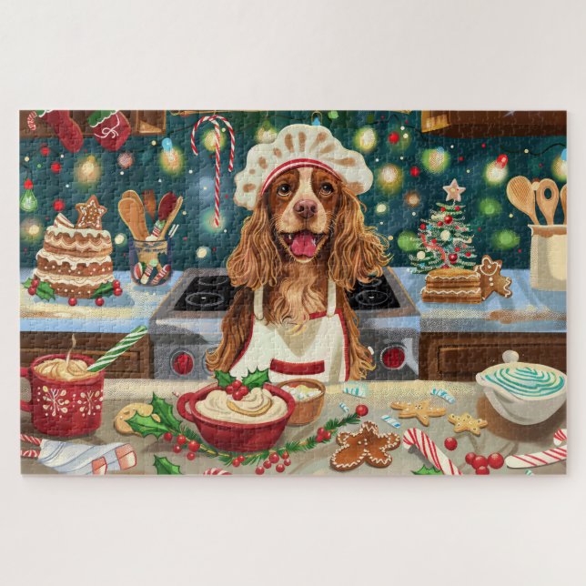 Puzzle Cocker Spaniel Cuisine de Fêtes : Noël Festif (Horizontal)