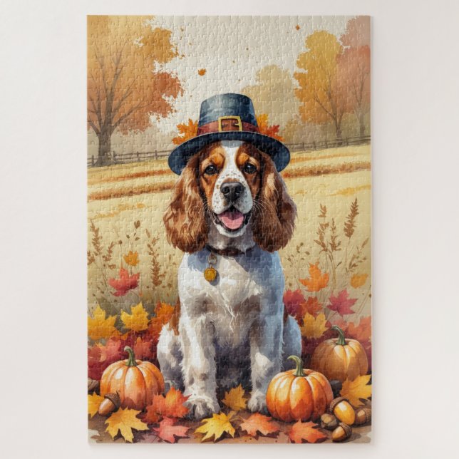 Puzzle Cocker Spaniel Dans Les Feuilles D'automne Art De  (Vertical)