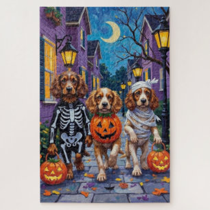 Puzzle Cocker Spaniel Dogs Trick-or-Treating à Halloween