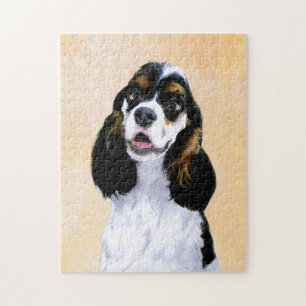 Puzzle Cocker Spaniel (Parti) Peinture - Art original de