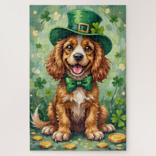 Puzzle Cocker Spaniel St Patrick’s Day Chien Chanceux Mig