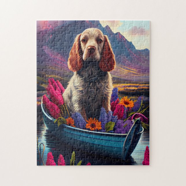 Puzzle Cocker Spaniel sur une pagaie : une aventure Pitto (Vertical)