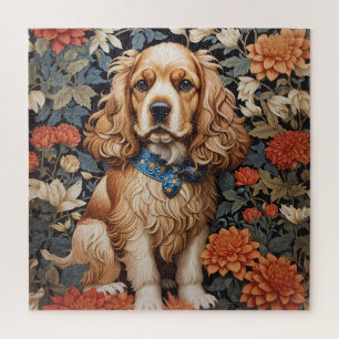 Puzzle Cocker Spaniel William Morris Inspiré Floral