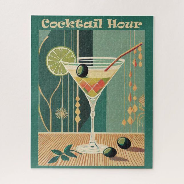 Puzzle Cocktail de l'heure Moderne du milieu du siècle Ma (Vertical)