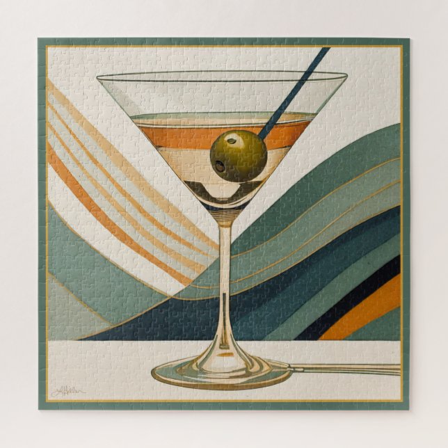 Puzzle Cocktail Martini Design Milieu du XXe Siècle (Vertical)