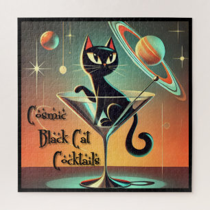 Puzzle Cocktails de chat noir cosmique futuriste atomique