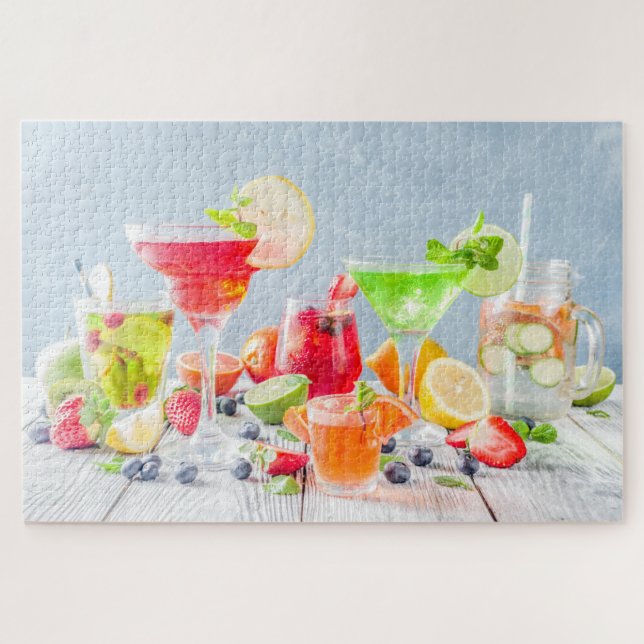 Puzzle Cocktails Et Mocktails Colorés En Été (Horizontal)