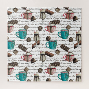 Puzzle Cocoa marshmallows chocolat chaud bonbons hiver   