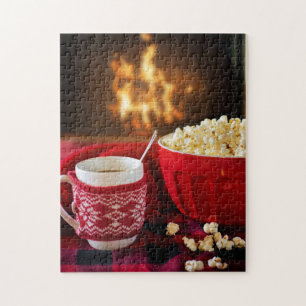 Puzzle Cocotte d'hiver et maïs soufflé par cheminée