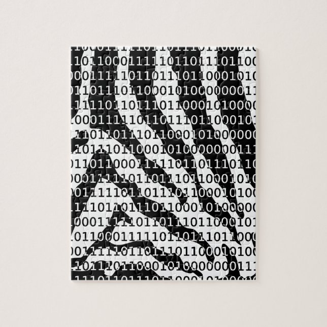 Puzzle Code binaire Zebra noir et blanc (Vertical)