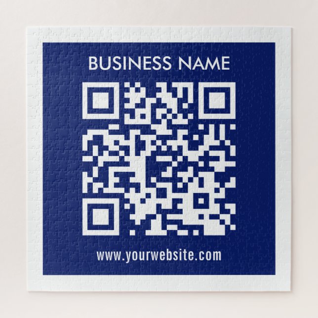 Puzzle Code QR (généré instantanément) modifiable | Bleu  (Vertical)