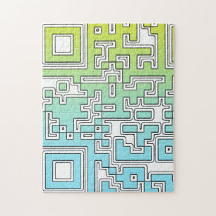 Puzzle Code QR - Jigsaw Jigsaw Jigsaw - Jaune Aqua Jaune