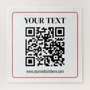 Puzzle Code QR simple noir et blanc avec bordure rouge