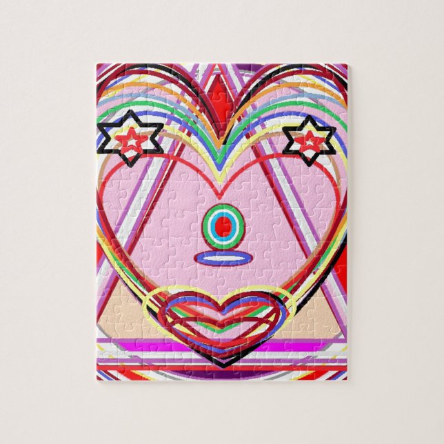 Puzzle Coeur à l'intérieur d'une triangle - l'amour, (Vertical)