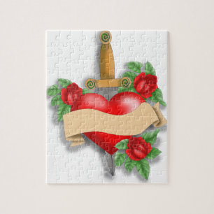 Puzzle Coeur de tatouage personnalisé