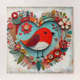 Puzzle Coeur d'oiseau Red Robin multimédia fantaisiste