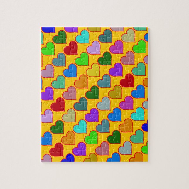 Puzzle coeur graphique coloré girly motif (Vertical)