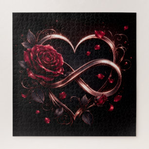 Puzzle Cœur Infinity Rose Élégant