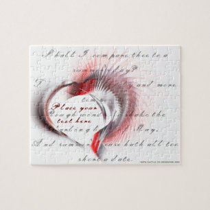 Puzzle Coeur métallique avec sonnet de Shakespeare 18