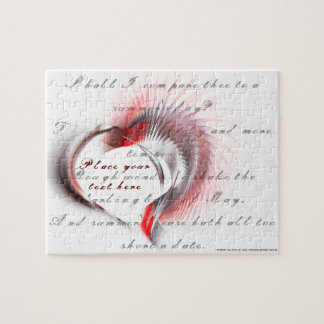 Puzzle Coeur métallique avec sonnet de Shakespeare 18