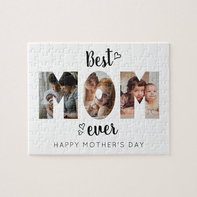 Puzzle Coeur mignon Meilleure maman Ever 3 Photo Collage (Horizontal)