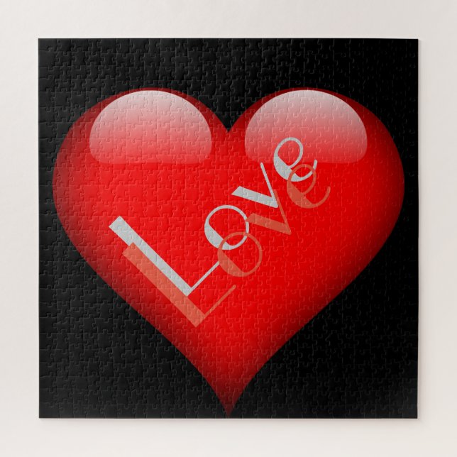 Puzzle Cœur Rouge Attrayant Amour Mariage Parisien (Vertical)