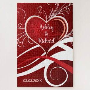 Puzzle Coeur rouge avec perruques