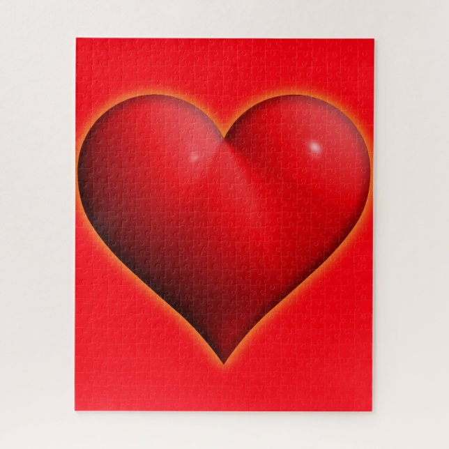 Puzzle Cœur Rouge Brillant 3D (Vertical)
