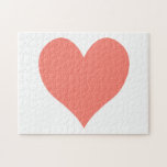 Puzzle Coeur Saumon mignon<br><div class="desc">Une jolie forme de coeur en saumon,  une ombre de rouge. Vous pouvez modifier la couleur de l'arrière - plan.</div>