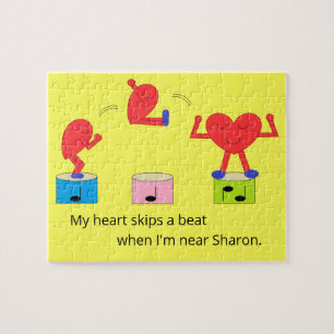 Puzzle Cœur sautant d'amour : Jaune